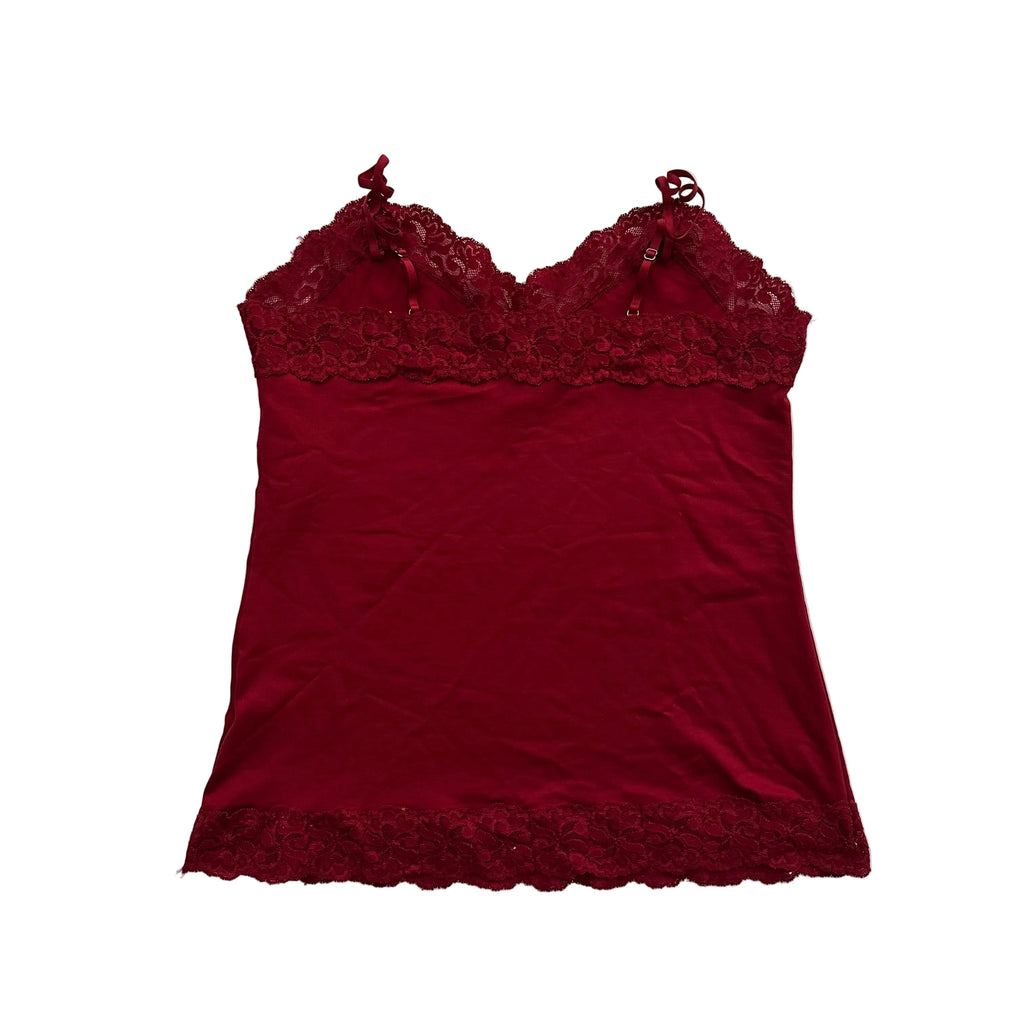 vintage red lace cami
