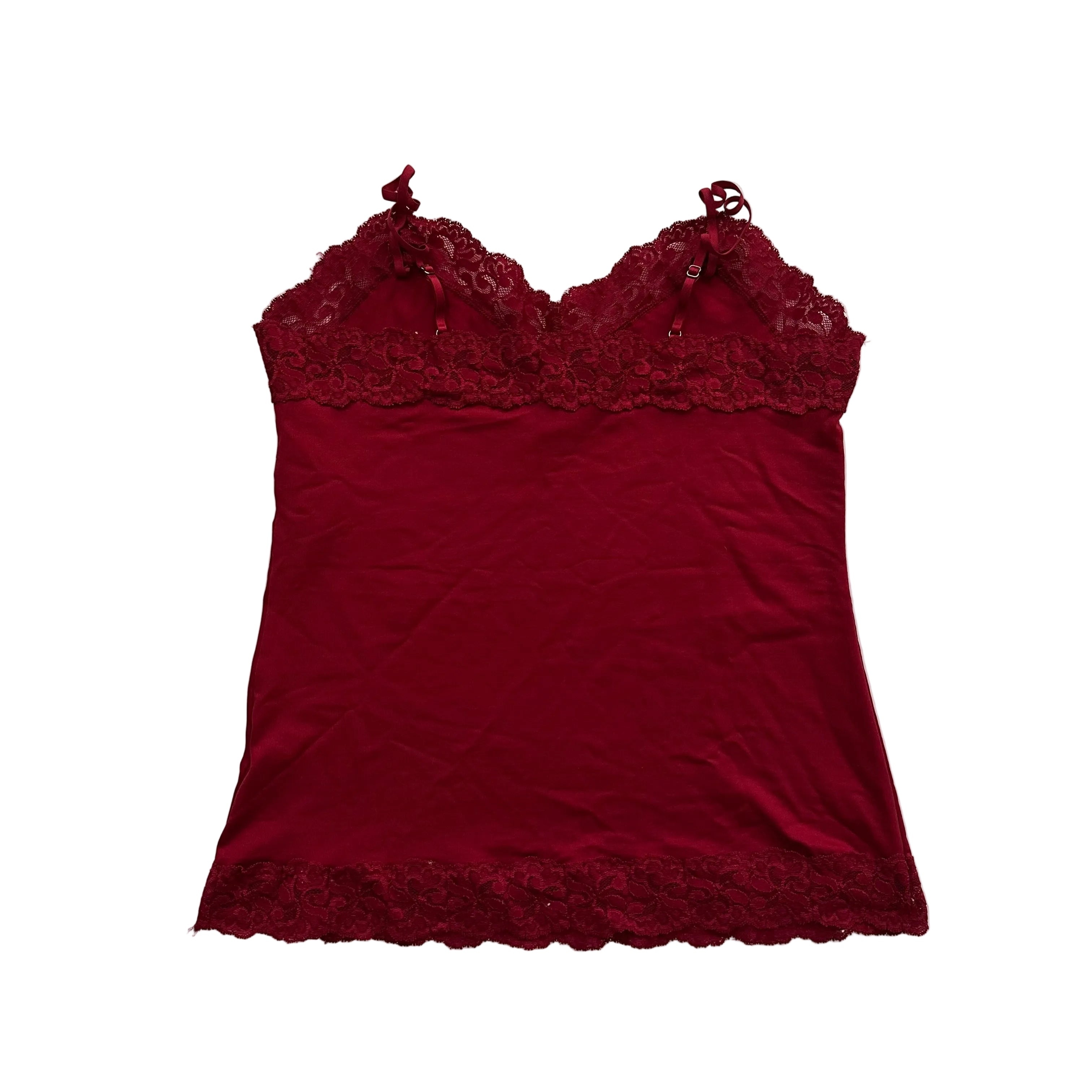 vintage red lace cami