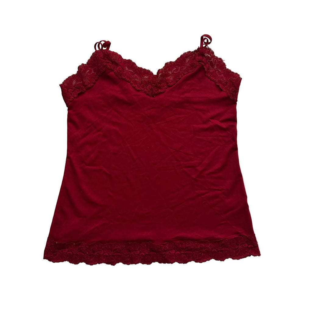 vintage red lace cami