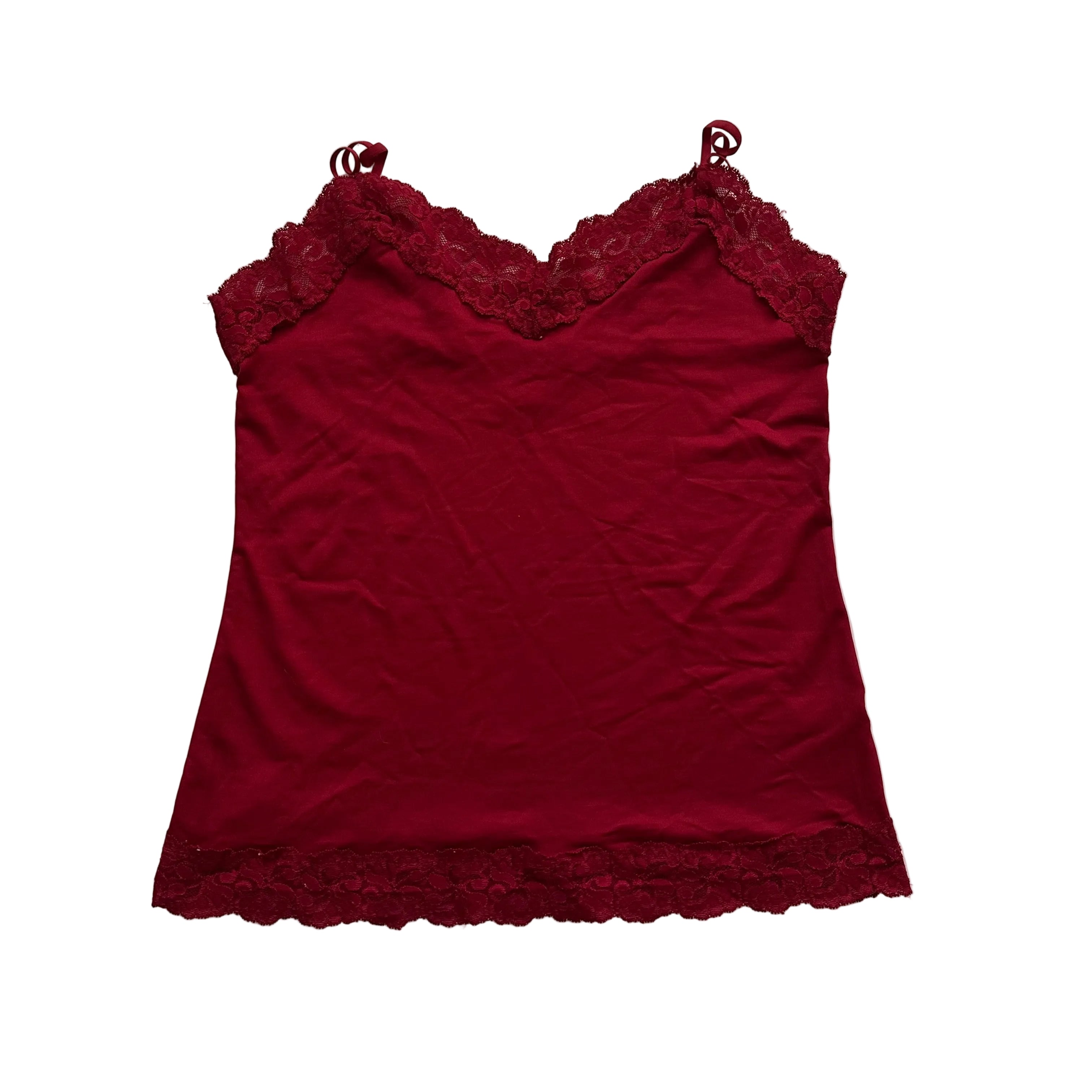 vintage red lace cami