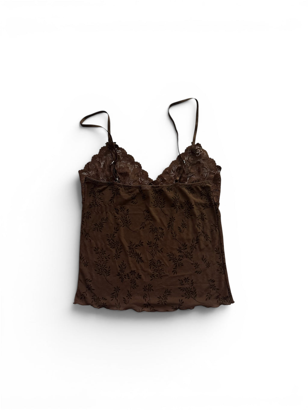 vintage brown lace fairy cami