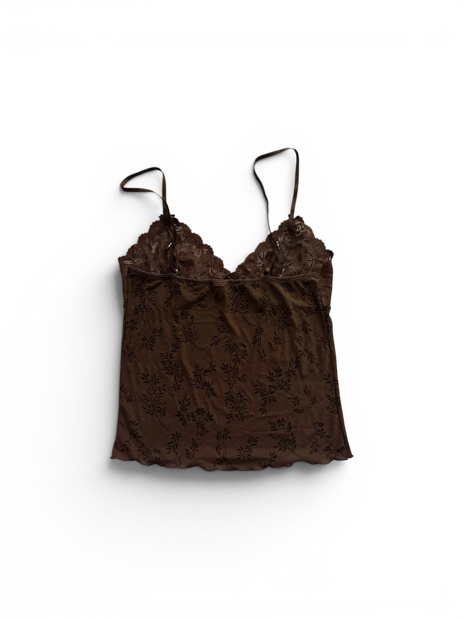 vintage brown lace fairy cami